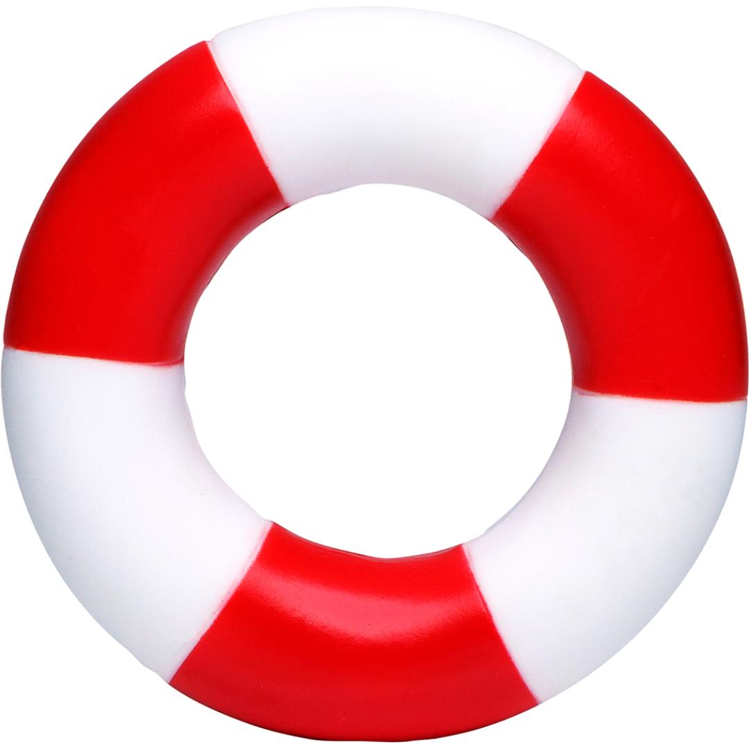 M131173 Weiß/rot - PVC Schwimmring, gestreift - mbw